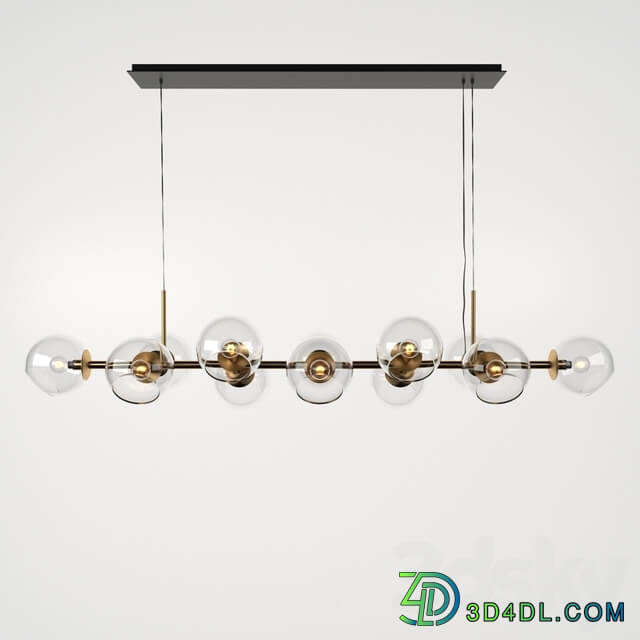 Staggered Glass Chandelier 12 Light Pendant light 3D Models