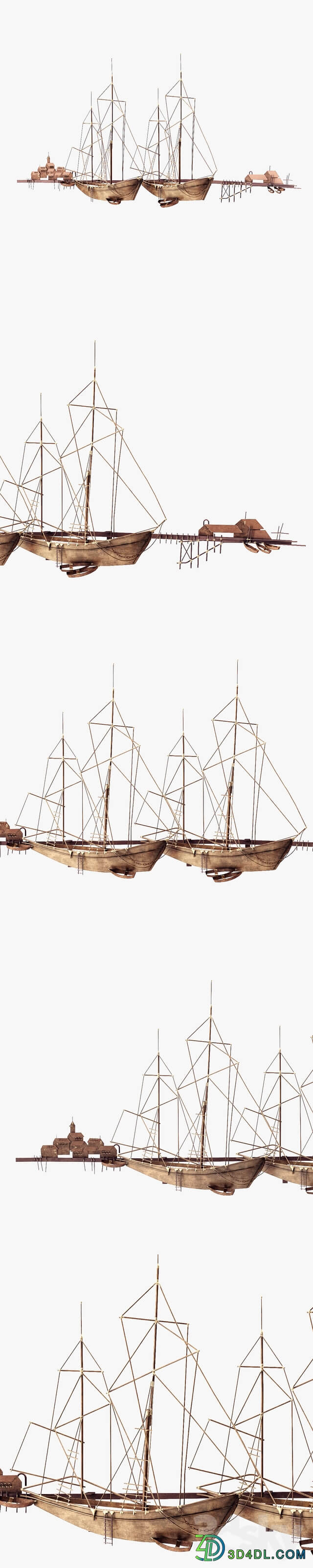 Curtis Jere Ships In The Harbor Wall Decoration