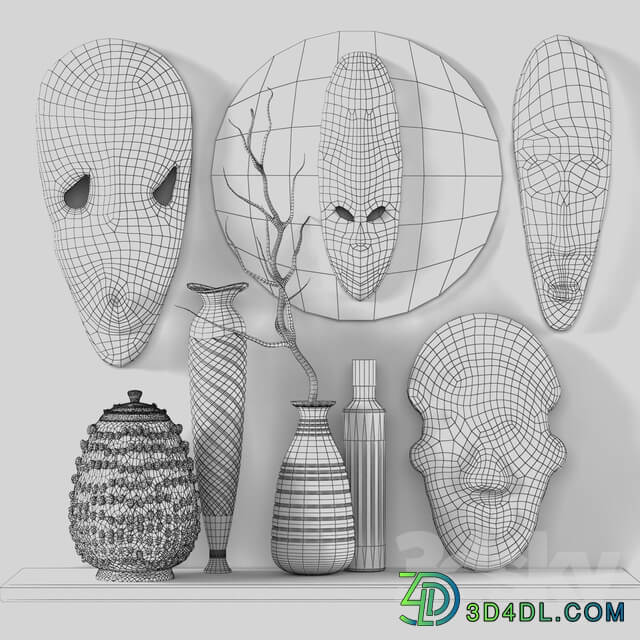 African masks Decorative set 2