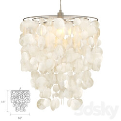 West Elm Capiz Round Pendant White Pendant light 3D Models 