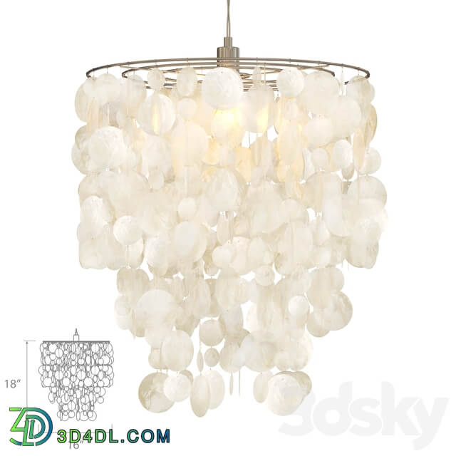 West Elm Capiz Round Pendant White Pendant light 3D Models