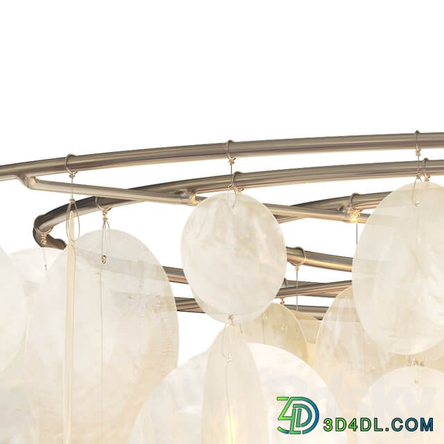 West Elm Capiz Round Pendant White Pendant light 3D Models
