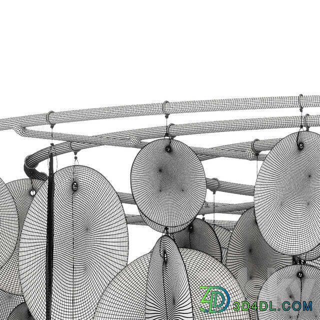 West Elm Capiz Round Pendant White Pendant light 3D Models