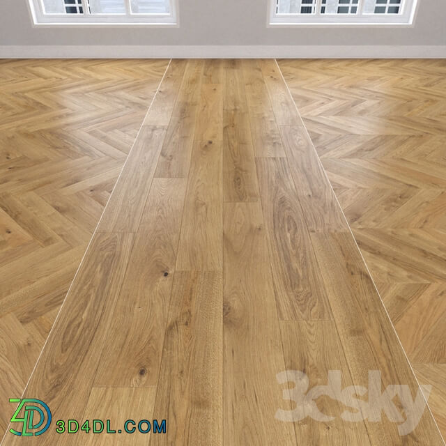 Wood Parquet Oak 3 types. Christmas tree linear chevron.