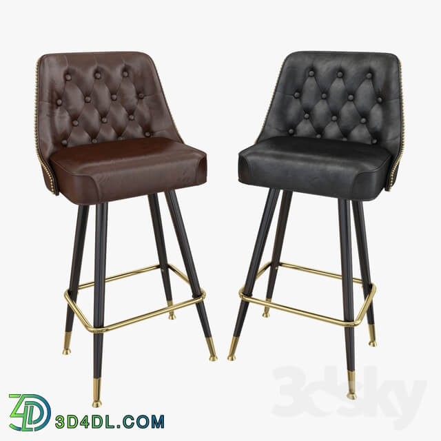 Tufted back bar stool