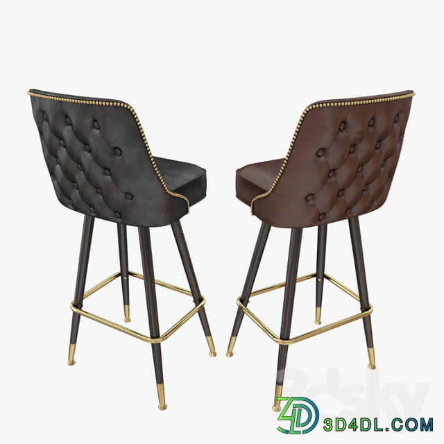 Tufted back bar stool