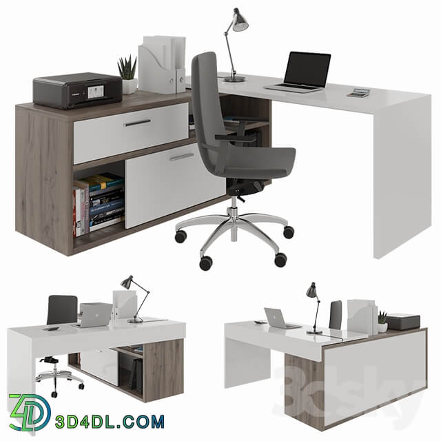 Office desk with decors