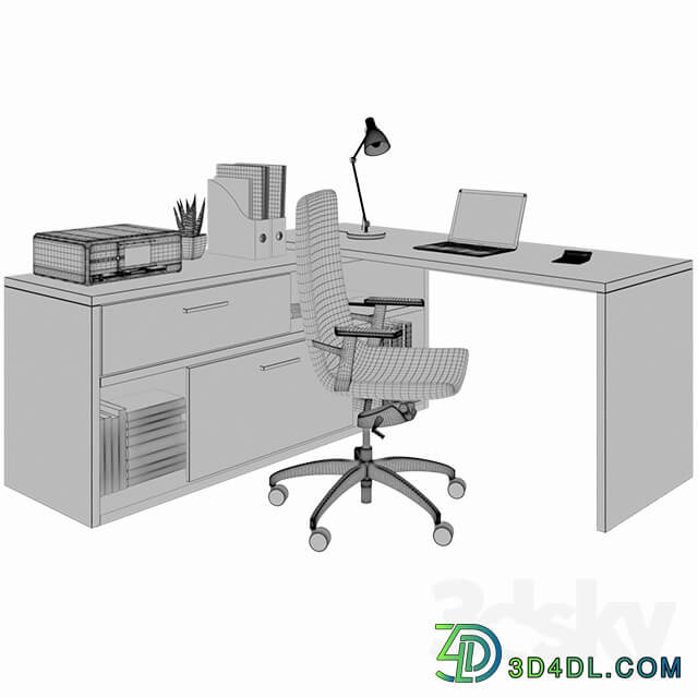 Office desk with decors