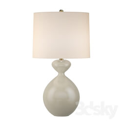 Aerin Modern Gannet Table Lamp In Bone Craquelure With Linen Shade 