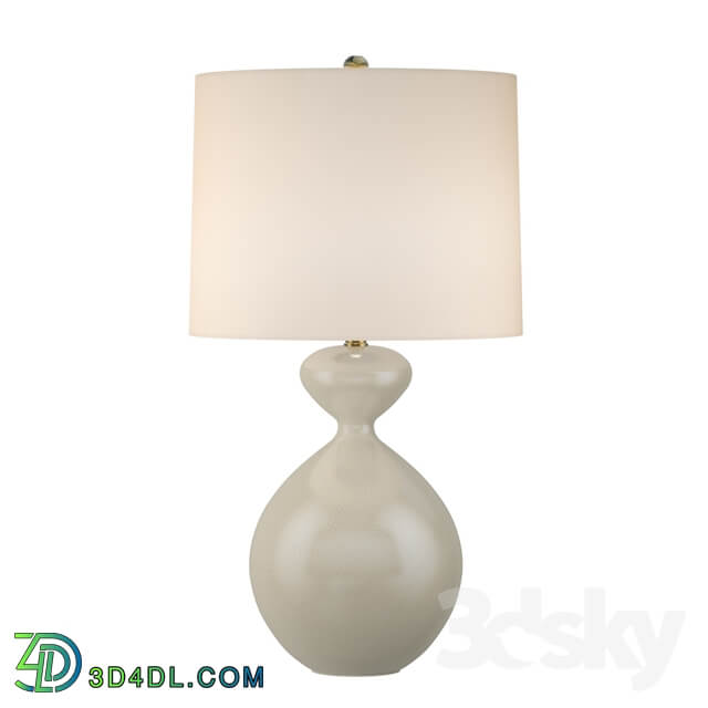 Aerin Modern Gannet Table Lamp In Bone Craquelure With Linen Shade