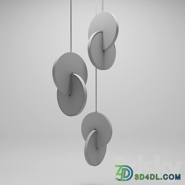 Eclipse Chandelier 3 Piece Pendant light 3D Models