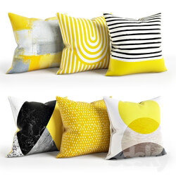 Yellow Abstraction Pillow Set 001 