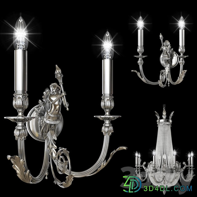 Chandelier Arizzi 152 8 4 SILV Sconce Arizzi 152 2 AP Pendant light 3D Models