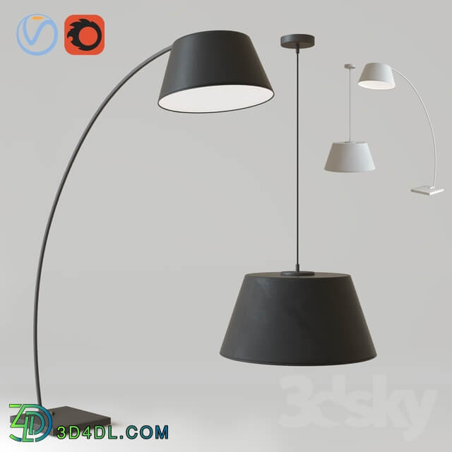 Chandelier and floor lamp AZZARDO Olav