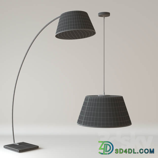 Chandelier and floor lamp AZZARDO Olav