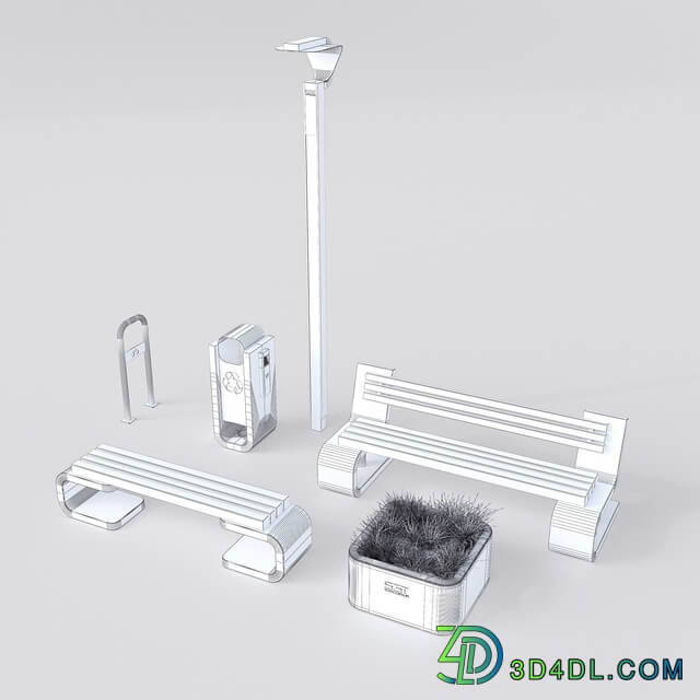 Outdoor equipment S3T. Collection City 3D Models