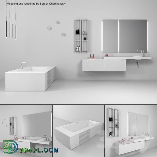 Bathroom furniture set Gold 4