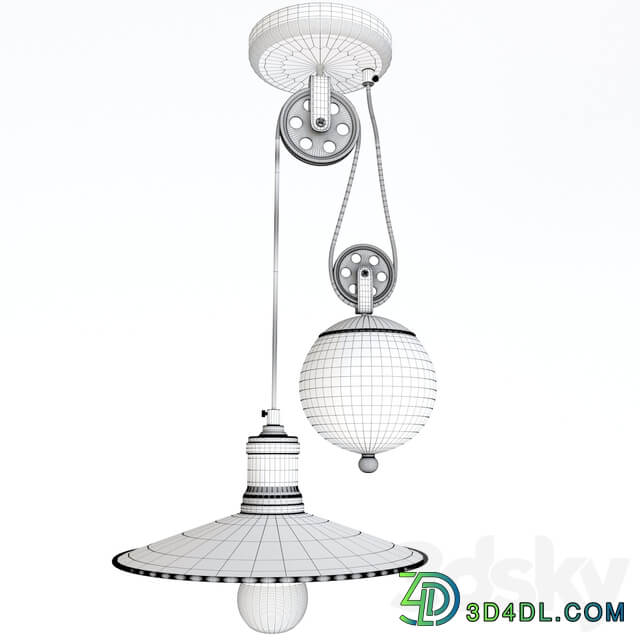 18 Chandelier with counterweight Pendant light 3D Models