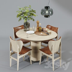 Table Chair Scandinavian dining set 