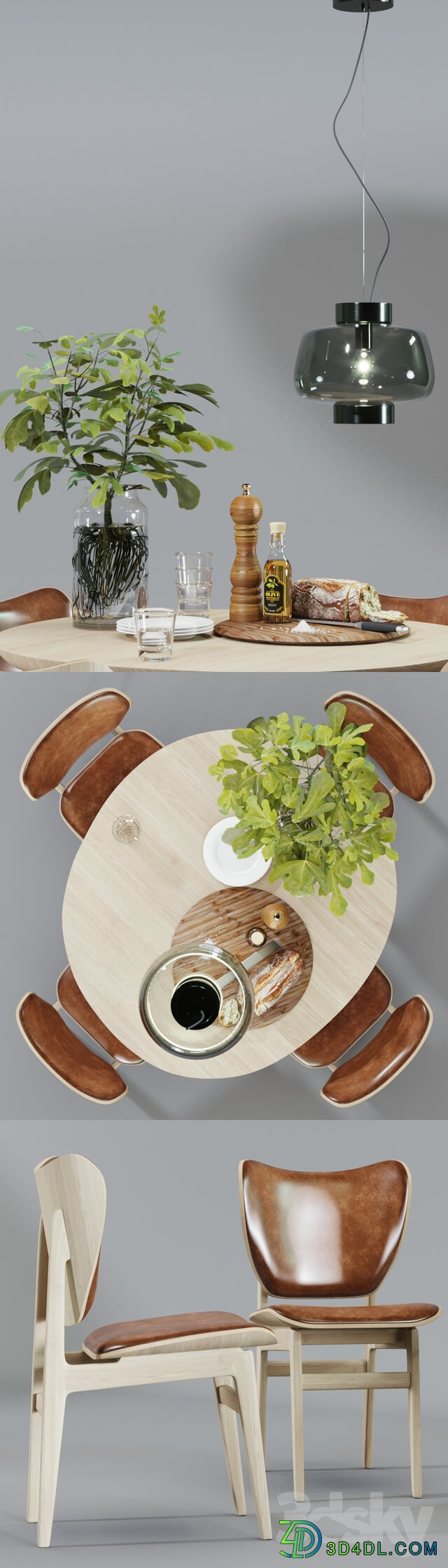 Table Chair Scandinavian dining set