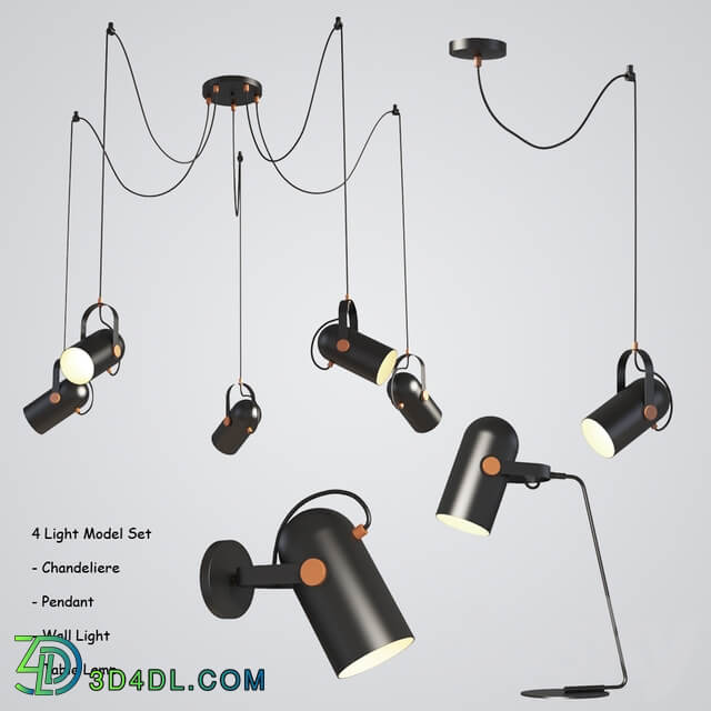 Four Light Set 1 Pendant light 3D Models