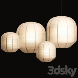 Paper lanterns Hotaru Buoy Pendant light 3D Models 