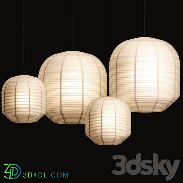 Paper lanterns Hotaru Buoy Pendant light 3D Models