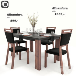 Table Chair Alhambra Dining Set BRW  