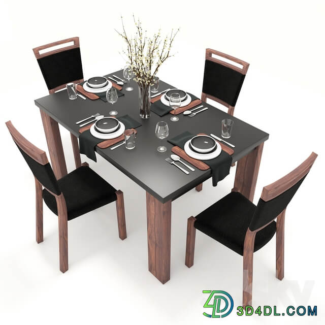 Table Chair Alhambra Dining Set BRW 