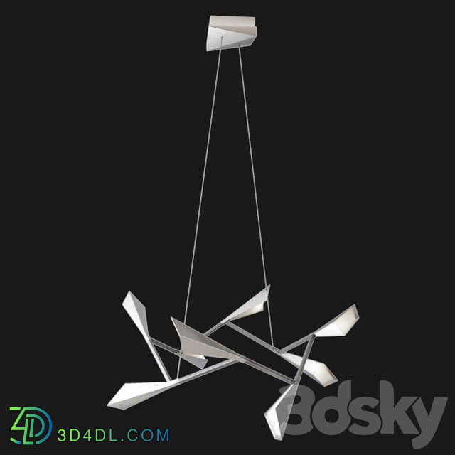 Quill LED Chandelier By Hubbardton Forge Pendant light 3D Models