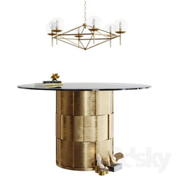 Table and chandelier Worlds Away 