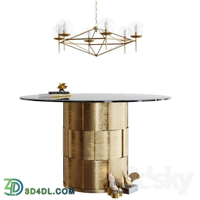 Table and chandelier Worlds Away