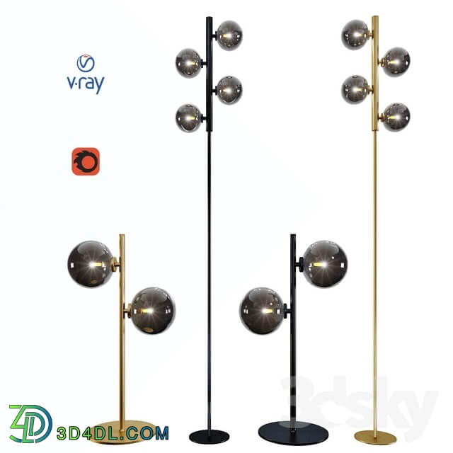 Table and floor lamps model TYCHO from the company LUCIDE Belgium.