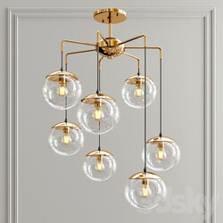 Modern Handcrafted Brass Glass Bubbles Chandelier Pendant light 3D Models 