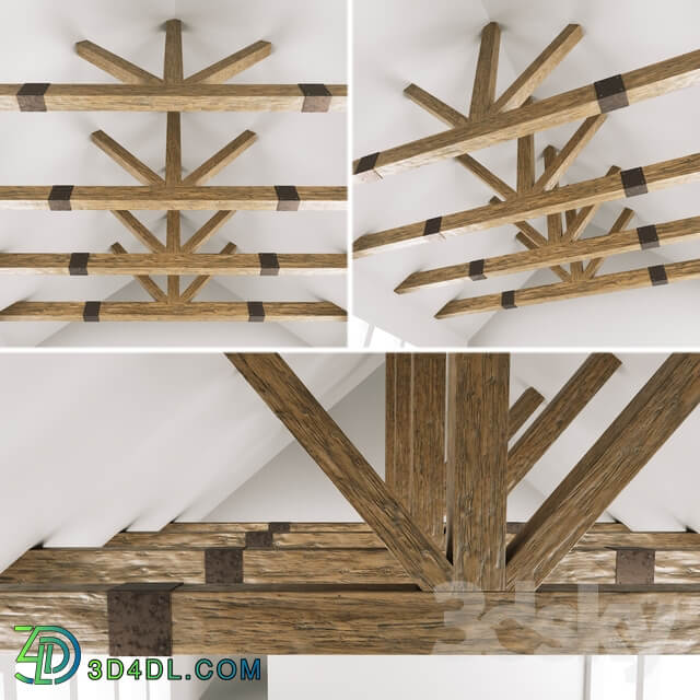 Wooden ceiling beams for barn