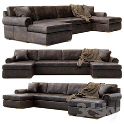 RH Lancaster leather u chaise sectional 