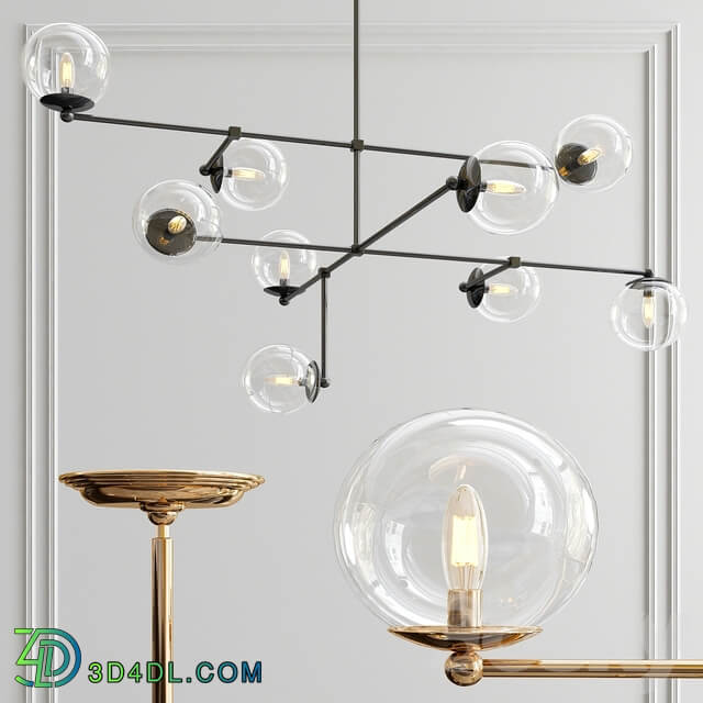 Communique 9 Light Oiled Bronze Chandelier Pendant light 3D Models