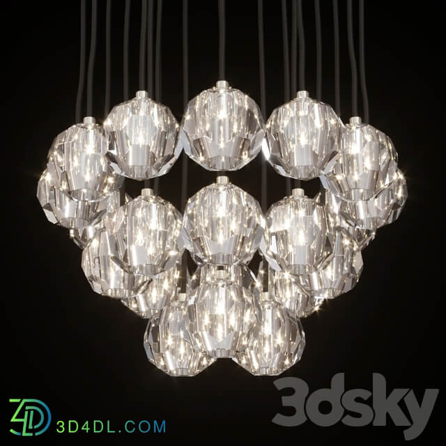 Restoration Hardware BOULE DE CRISTAL ROUND CLUSTER 24 Nickel Pendant light 3D Models