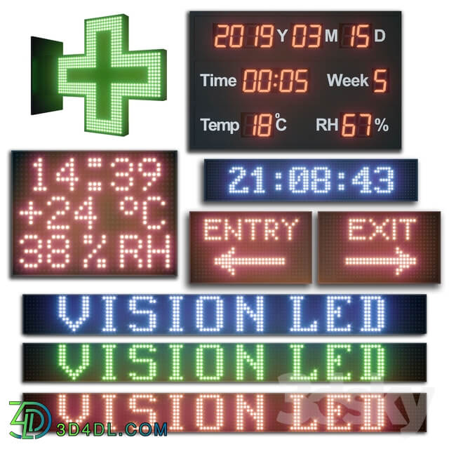 Miscellaneous LED display modules. Set 02