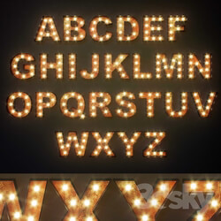 Other decorative objects Lighted Metal sign. Set 12. Alphabet 