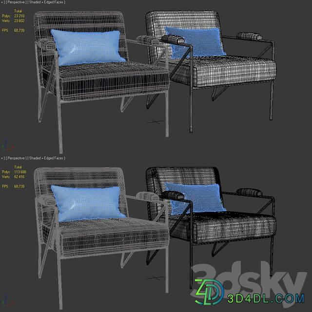 Kelly Wearstler Emmett Lounge Chair 3D Models