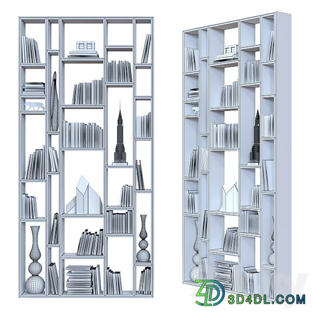 Double sided shelving 013. 3D Models