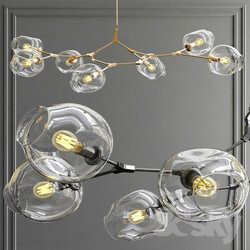 Branching Bubble 7 lamps Gold and Black 