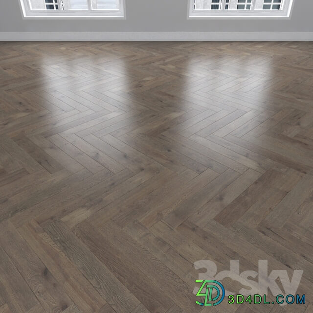 Wood Parquet Oak smoky 3 types herringbone linear chevron.