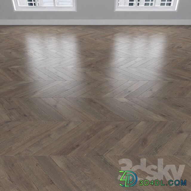 Wood Parquet Oak smoky 3 types herringbone linear chevron.