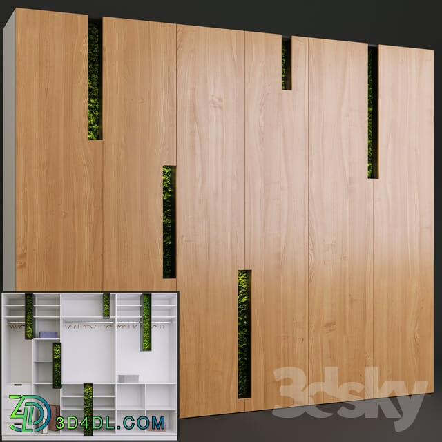 Wardrobe Display cabinets Wall cabinet with stabilized moss
