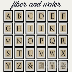 Fiber and Water Signs Typography and Symbols 