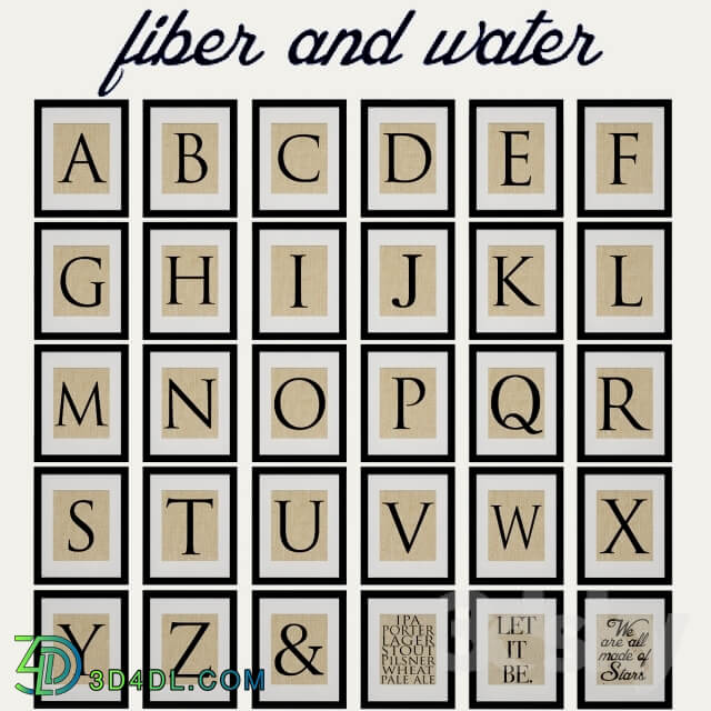 Fiber and Water Signs Typography and Symbols