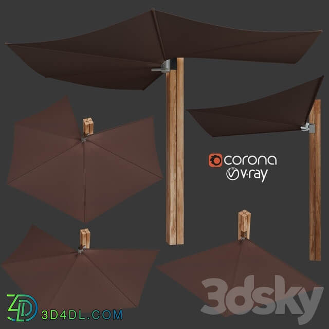 Wall mounted Garden umbrella Other 3D Models