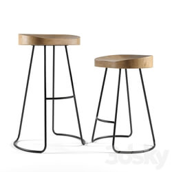 Restoration Hardware 1950s Bar And Counter Stool 3D Models 